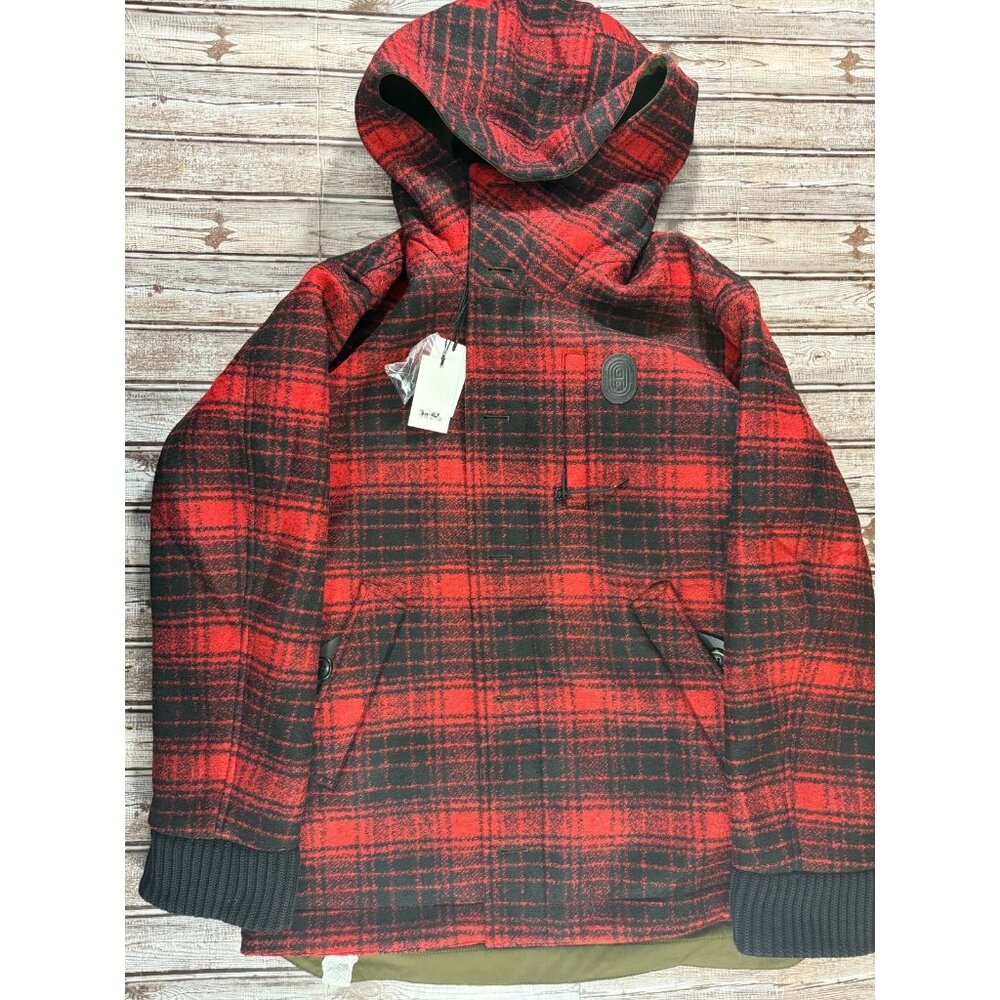 Coach Reversible Jacket sz 52 US XL color plaid check / military green NWT $995